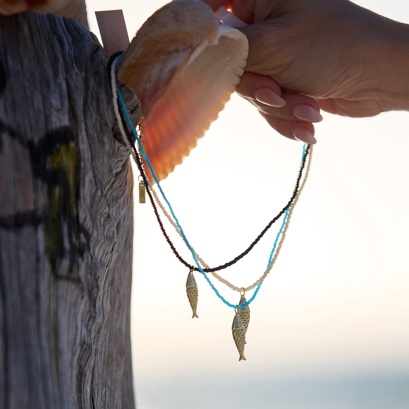 Lucky Fish Necklace - Black