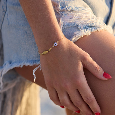 Fisheye Chain Bracelet - Lavender