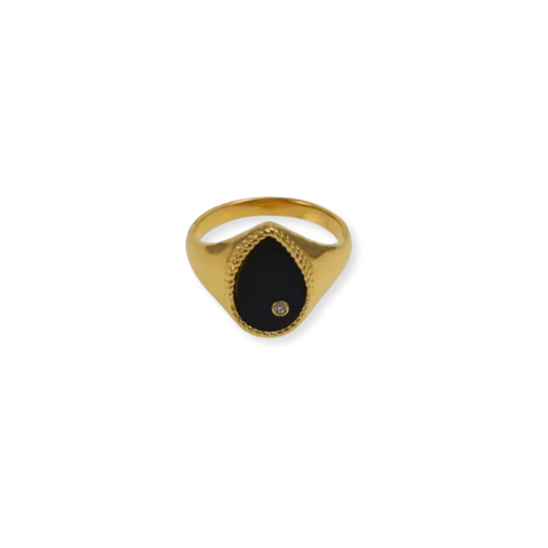 Teardrop Ring - Black