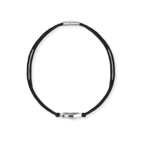 Molten Choker - Black Silk Silver