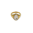 Teardrop Ring - White