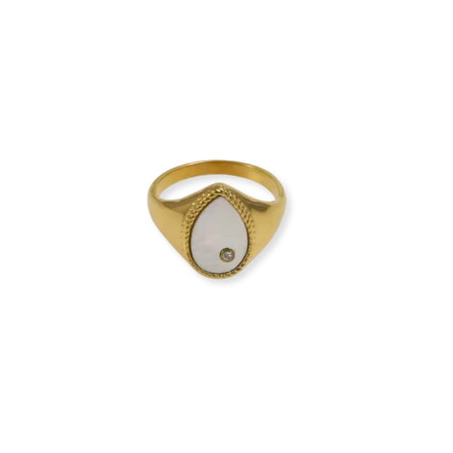 Teardrop Ring - White
