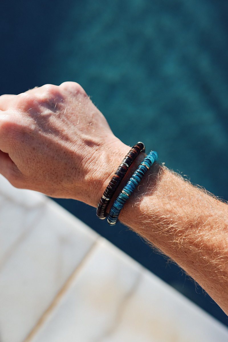 Men's Heishi Bracelet - Blue