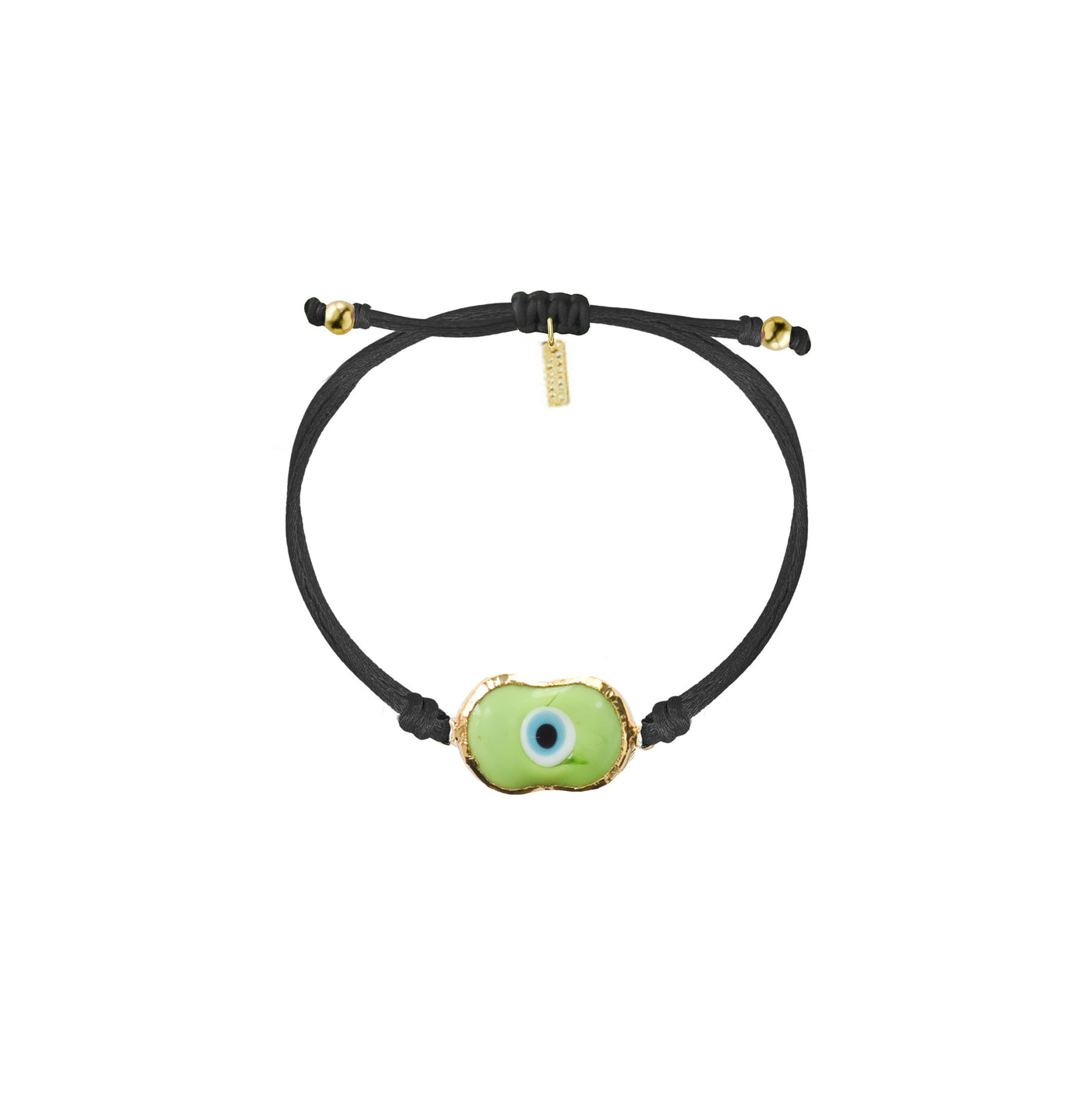 Evil Eye Cord Bracelet - Black/Green