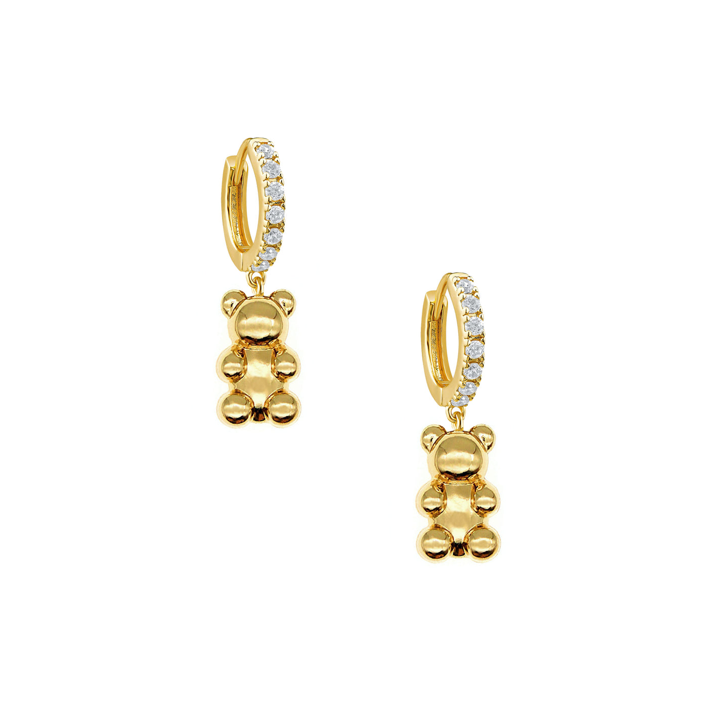 Crystal Gummy Earrings - Gold