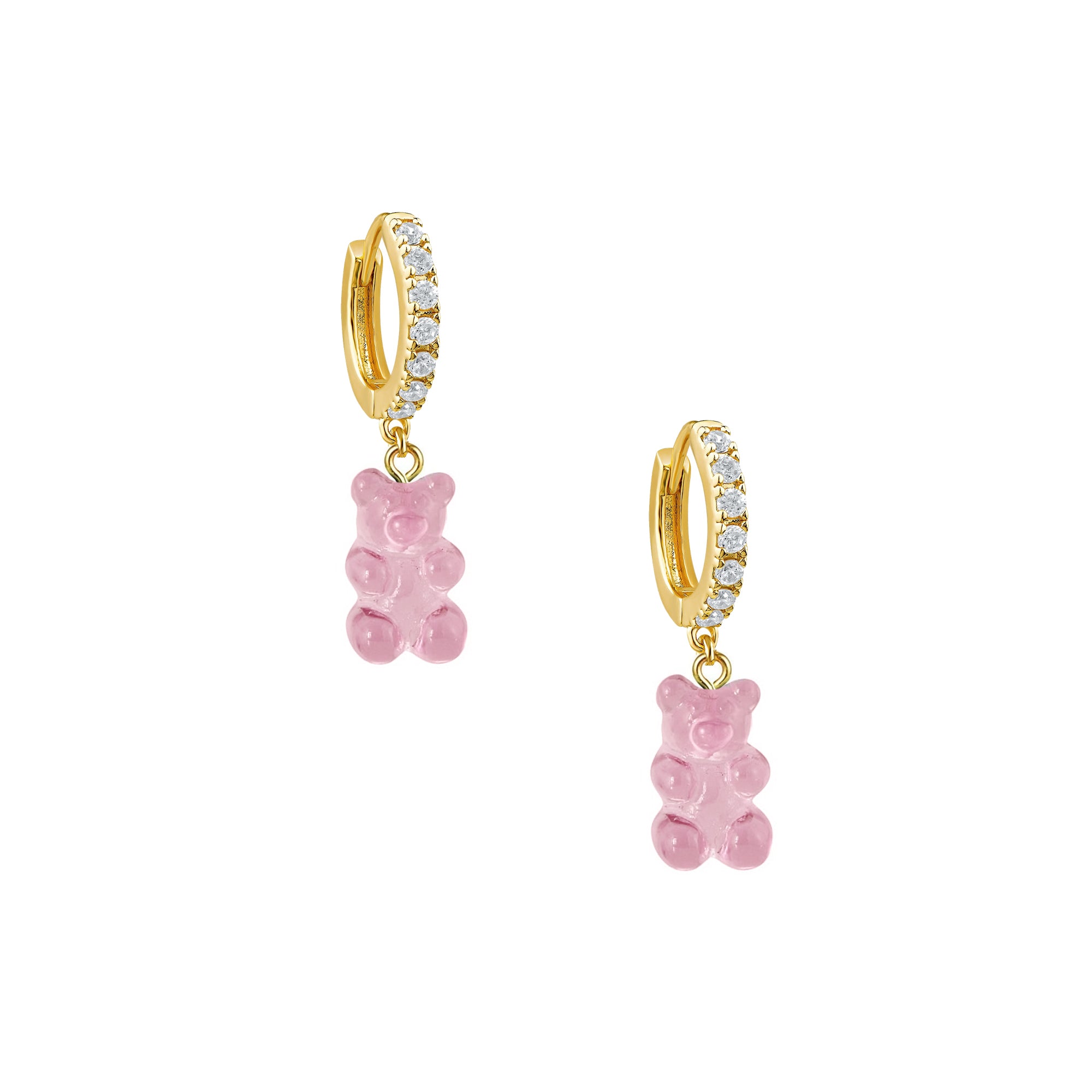 Crystal Gummy Earrings - Pink