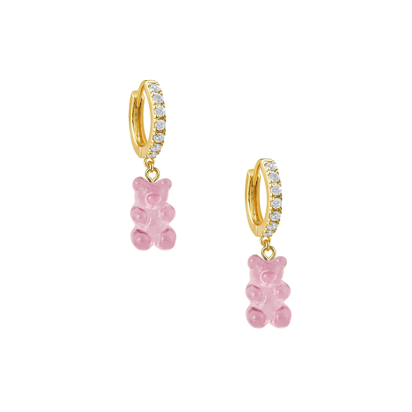 Crystal Gummy Earrings - Pink