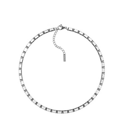 Rhodium Baguette Tennis Choker