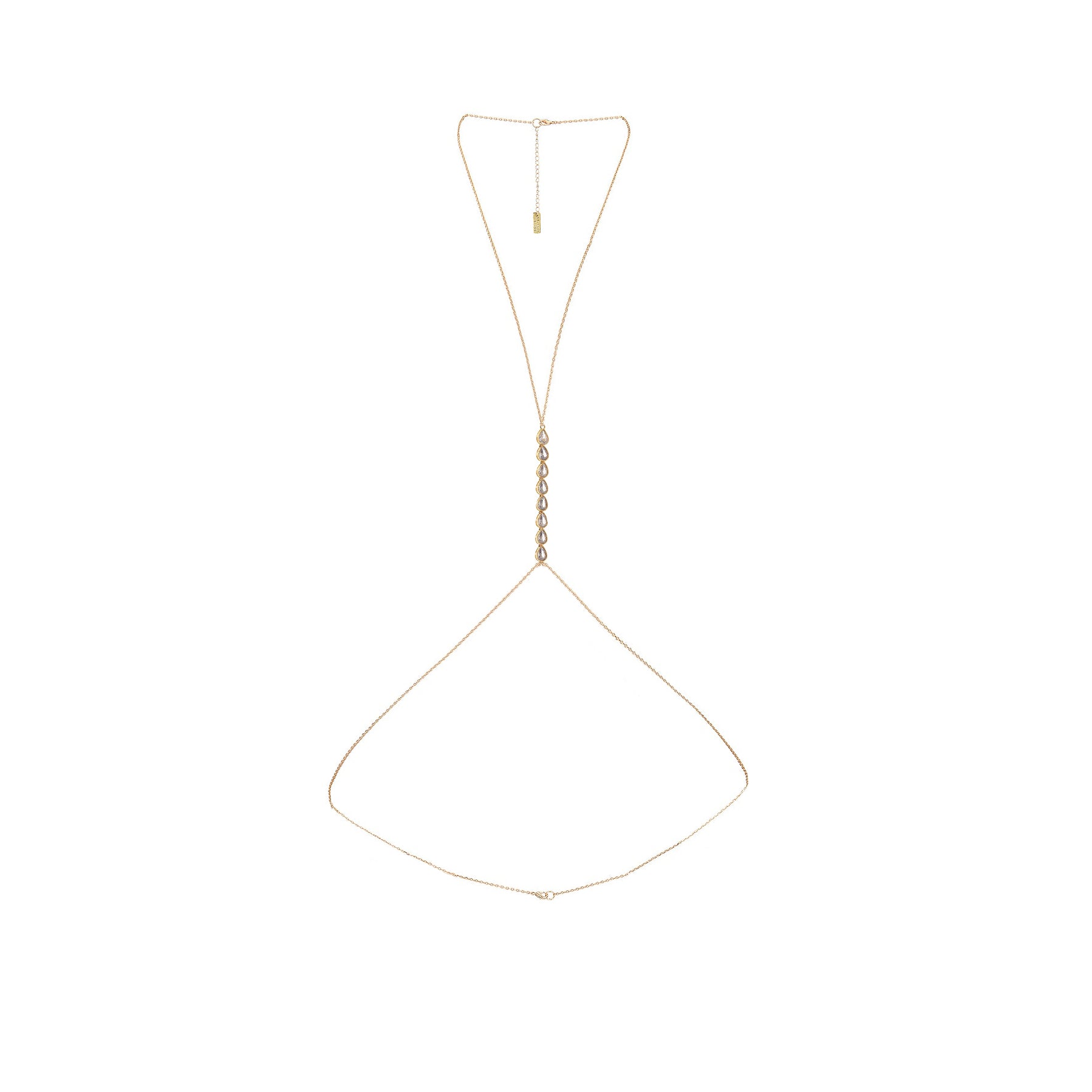 Crystal Rain Body Chain - Gold