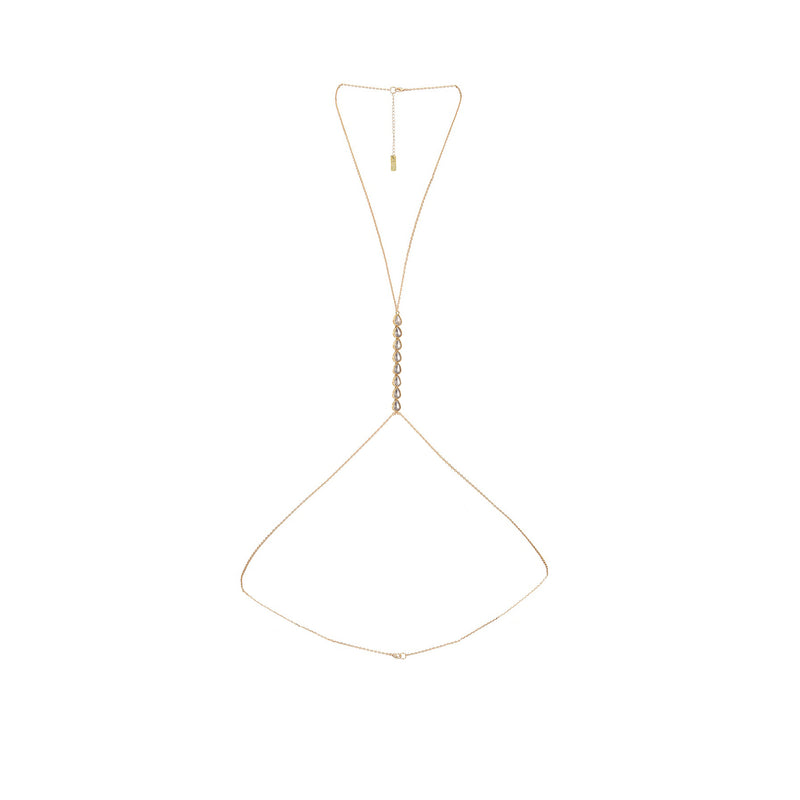 Crystal Rain Body Chain - Gold