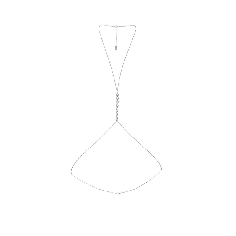 Crystal Rain Body Chain - Silver