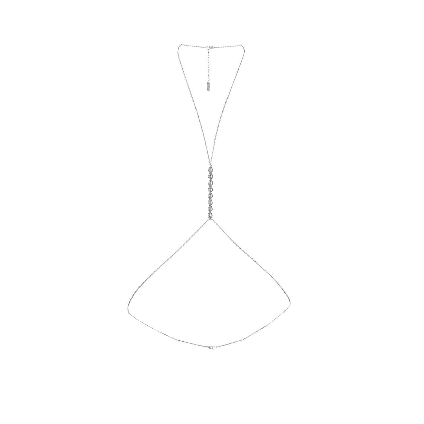 Crystal Rain Body Chain - Silver