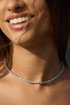 Rhodium Baguette Tennis Choker