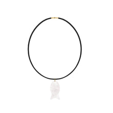 Quartz Fish Choker- Black Cord