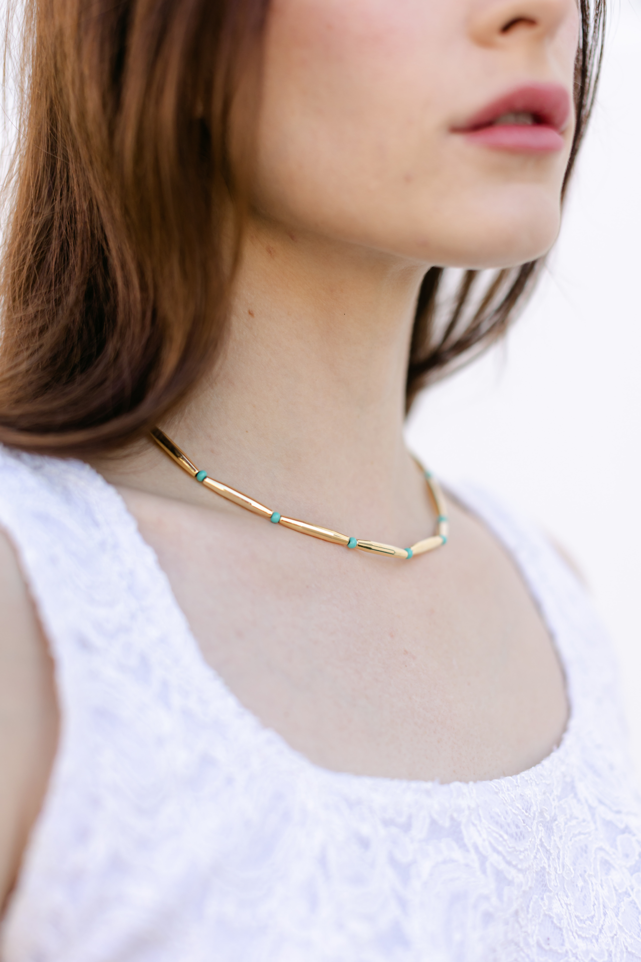 Turquoise and Tubes Necklace