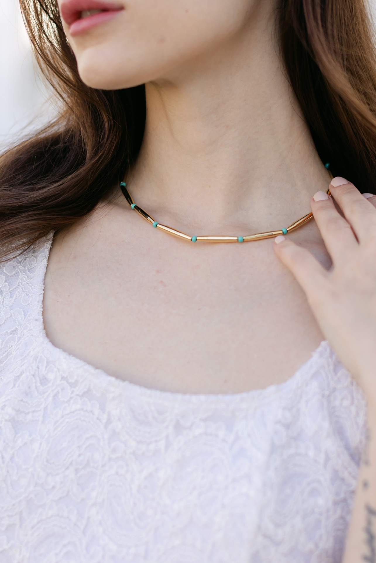 Turquoise and Tubes Necklace