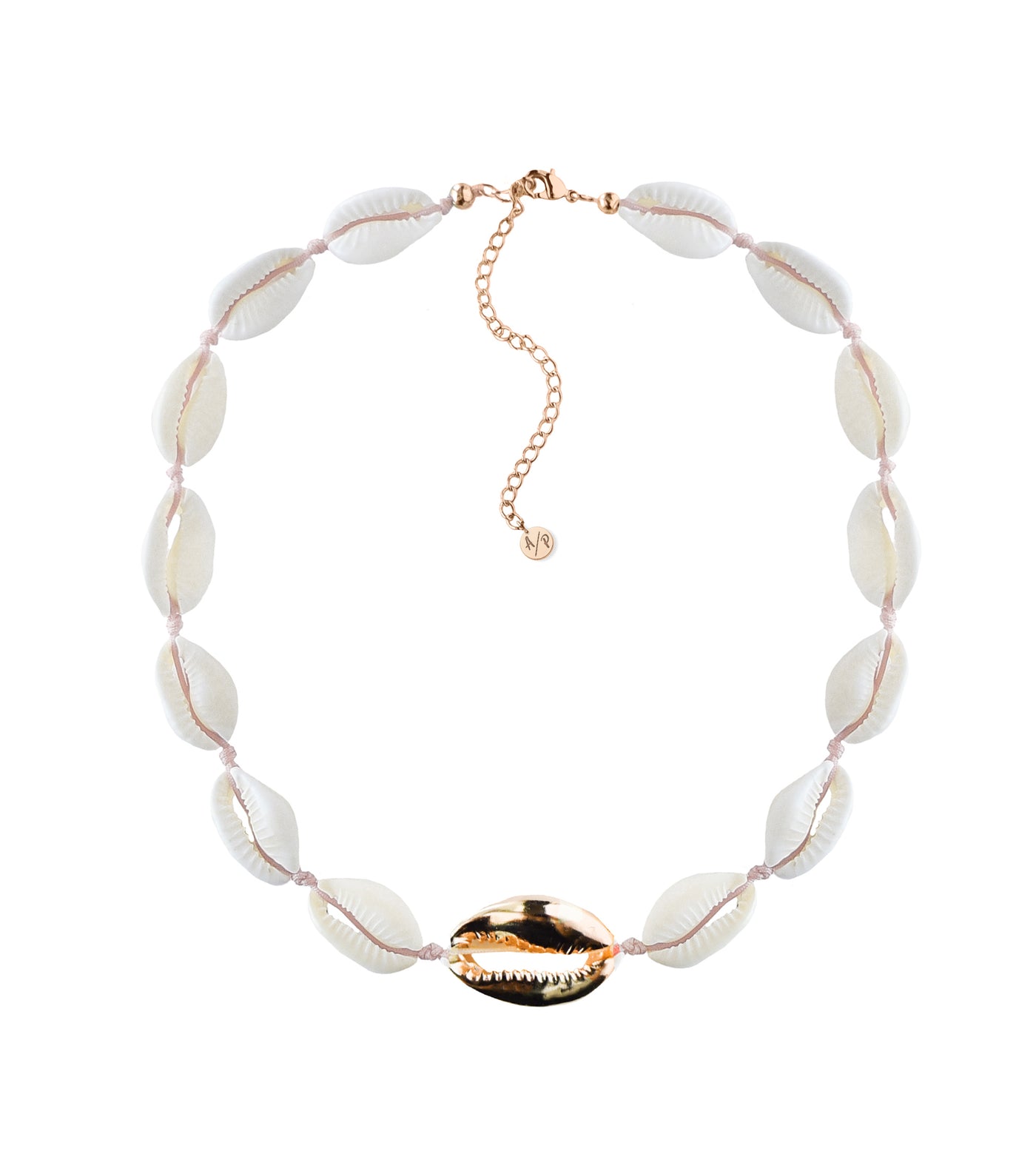 Metal Shell Accent Choker - 14k Gold/Rose Gold