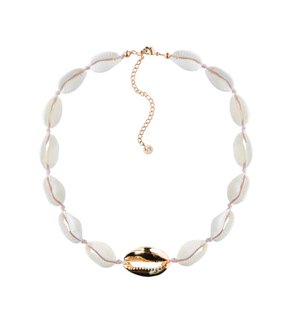 Metal Shell Accent Choker - 14k Gold/Rose Gold