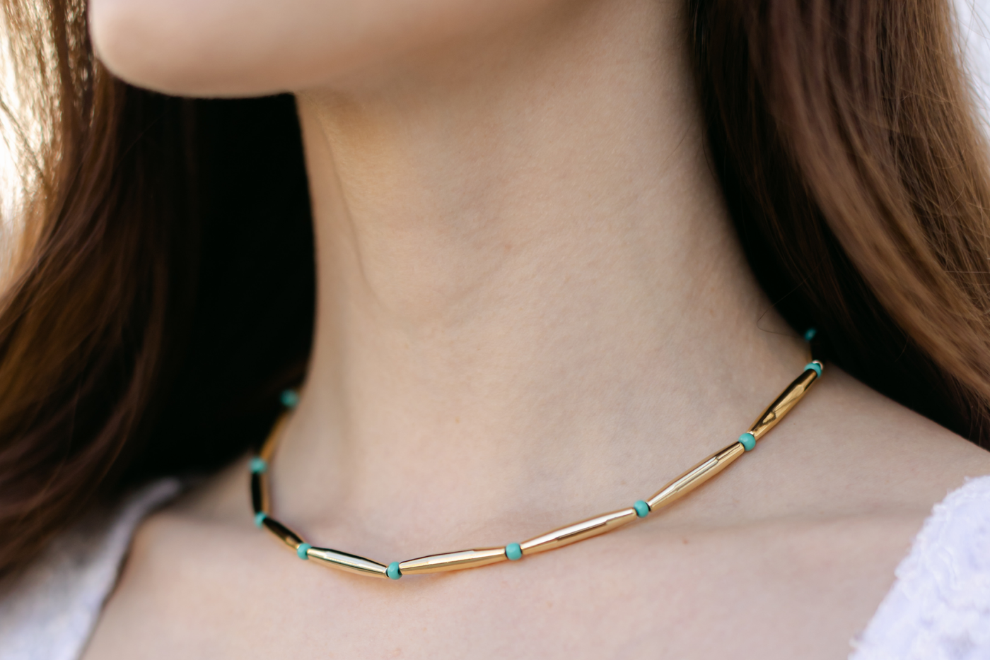 Turquoise and Tubes Necklace