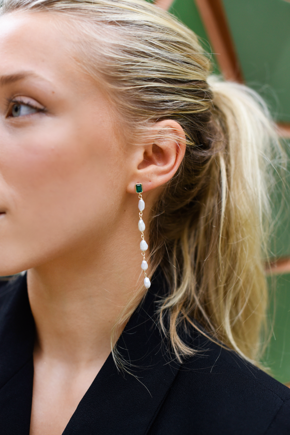 Keshi Pearl Drops - Green