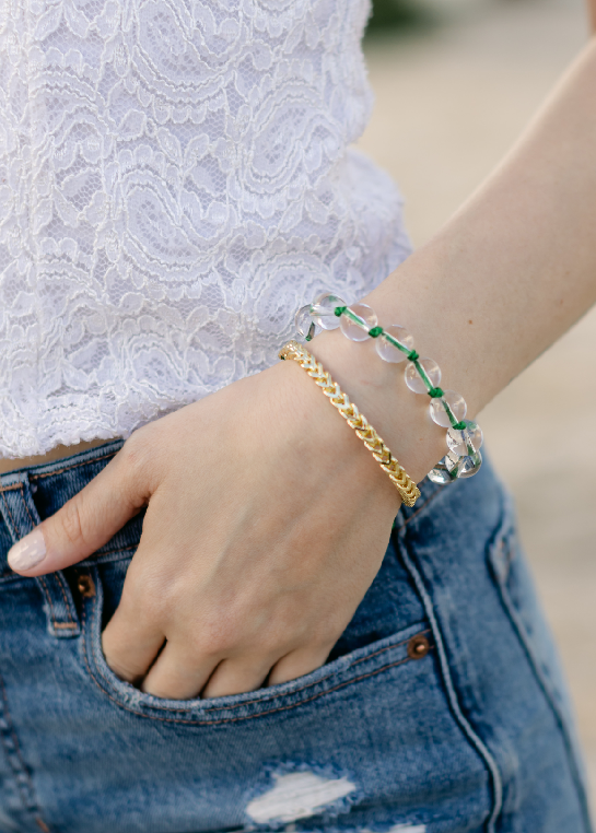 Glass Bracelet on Colored Cord