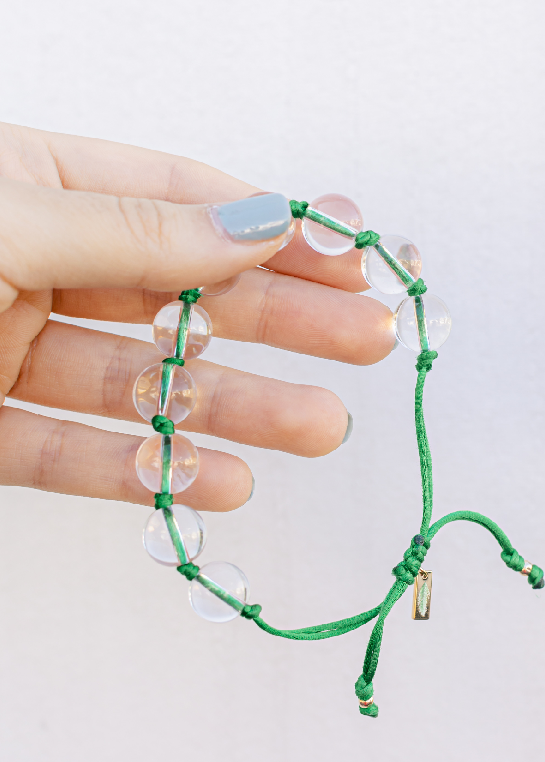 Glass Bracelet on Colored Cord