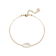 Mini Natural Shell 14k Gold Filled Chain Anklet on Colored Cord