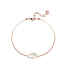 Mini Natural Shell 14k Rose Gold Chain Anklet on Colored Cord
