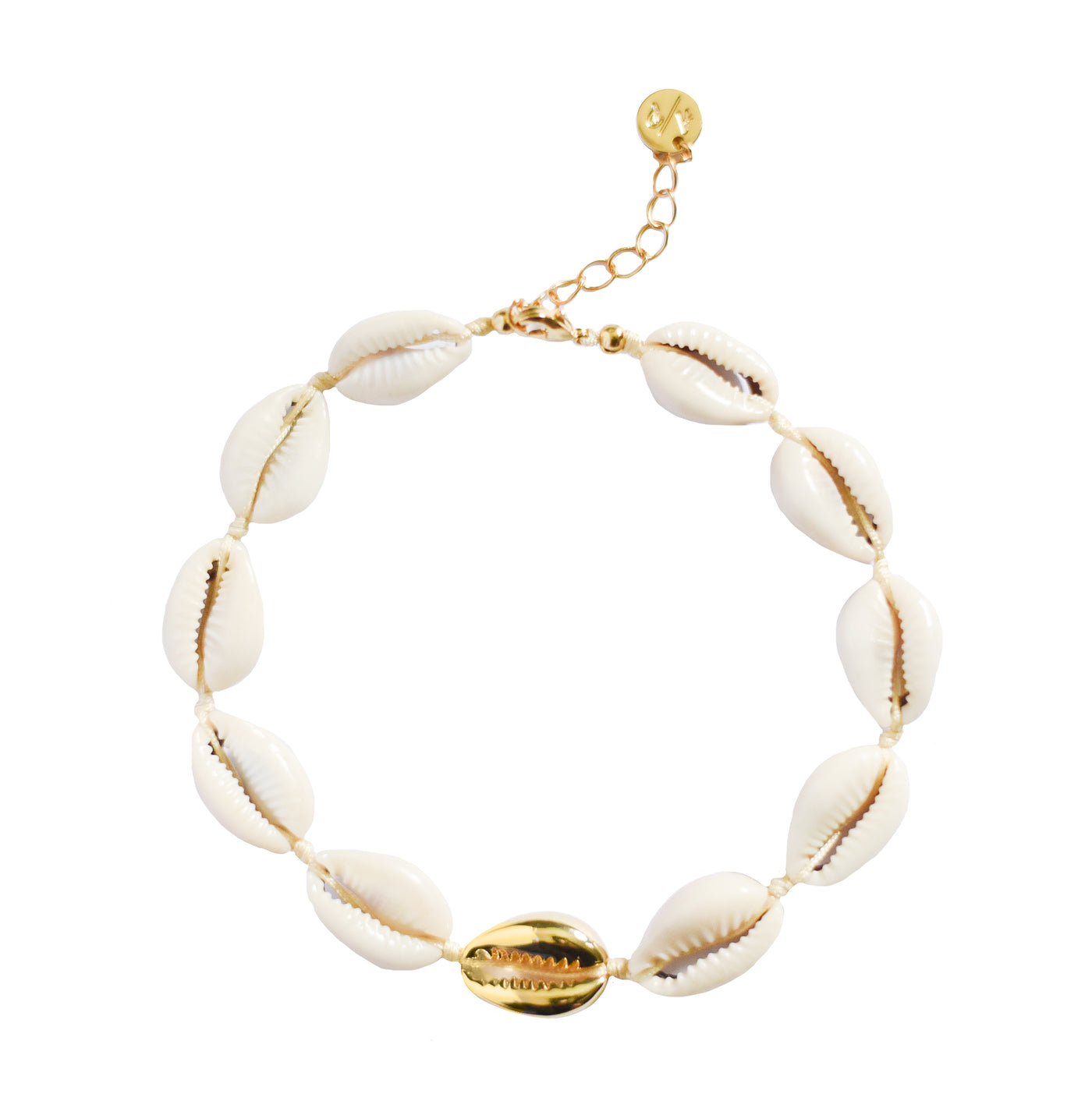 Single Mini Shell Anklet - 14k Gold/Rose Gold