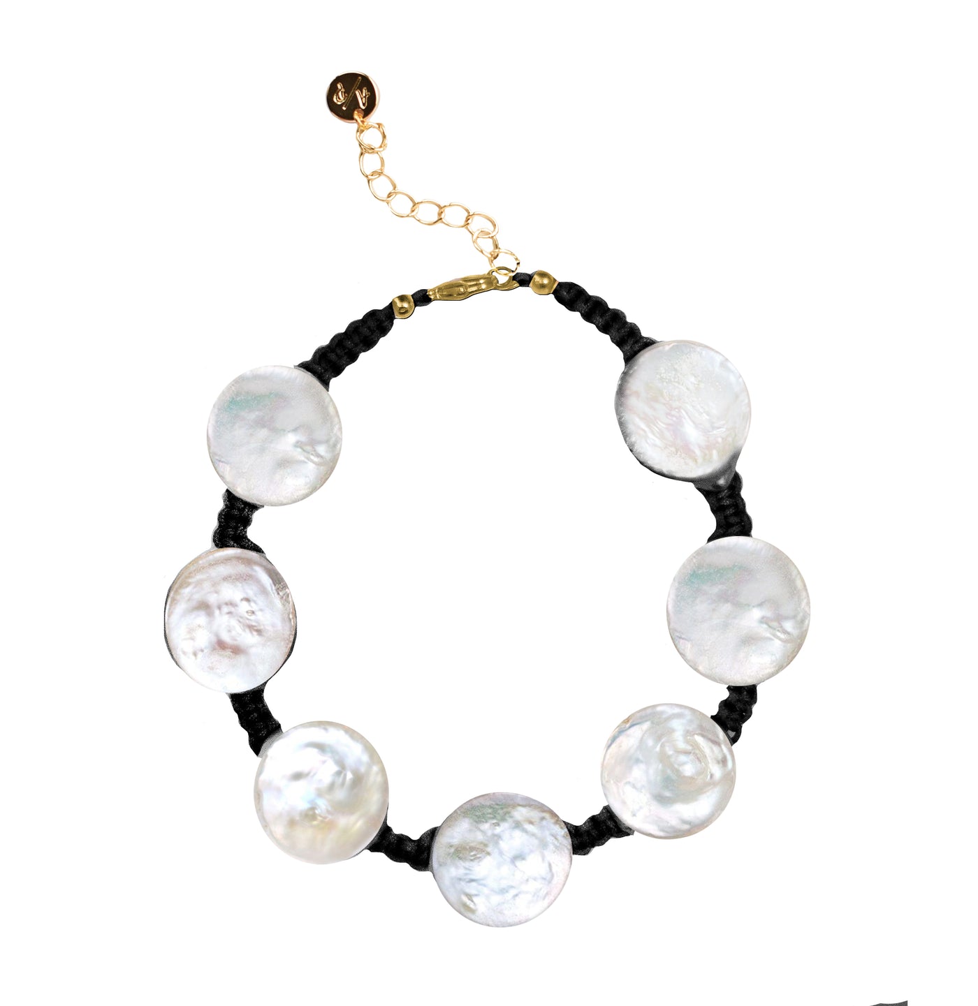 Coin Pearl Anklet on Colored Cord