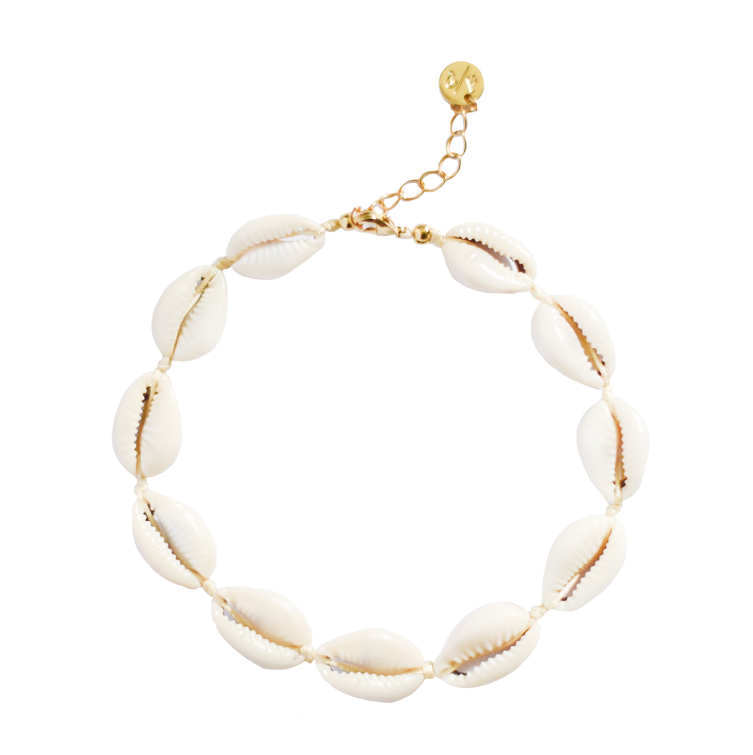 Mini Natural Shell Anklet on Colored Cord