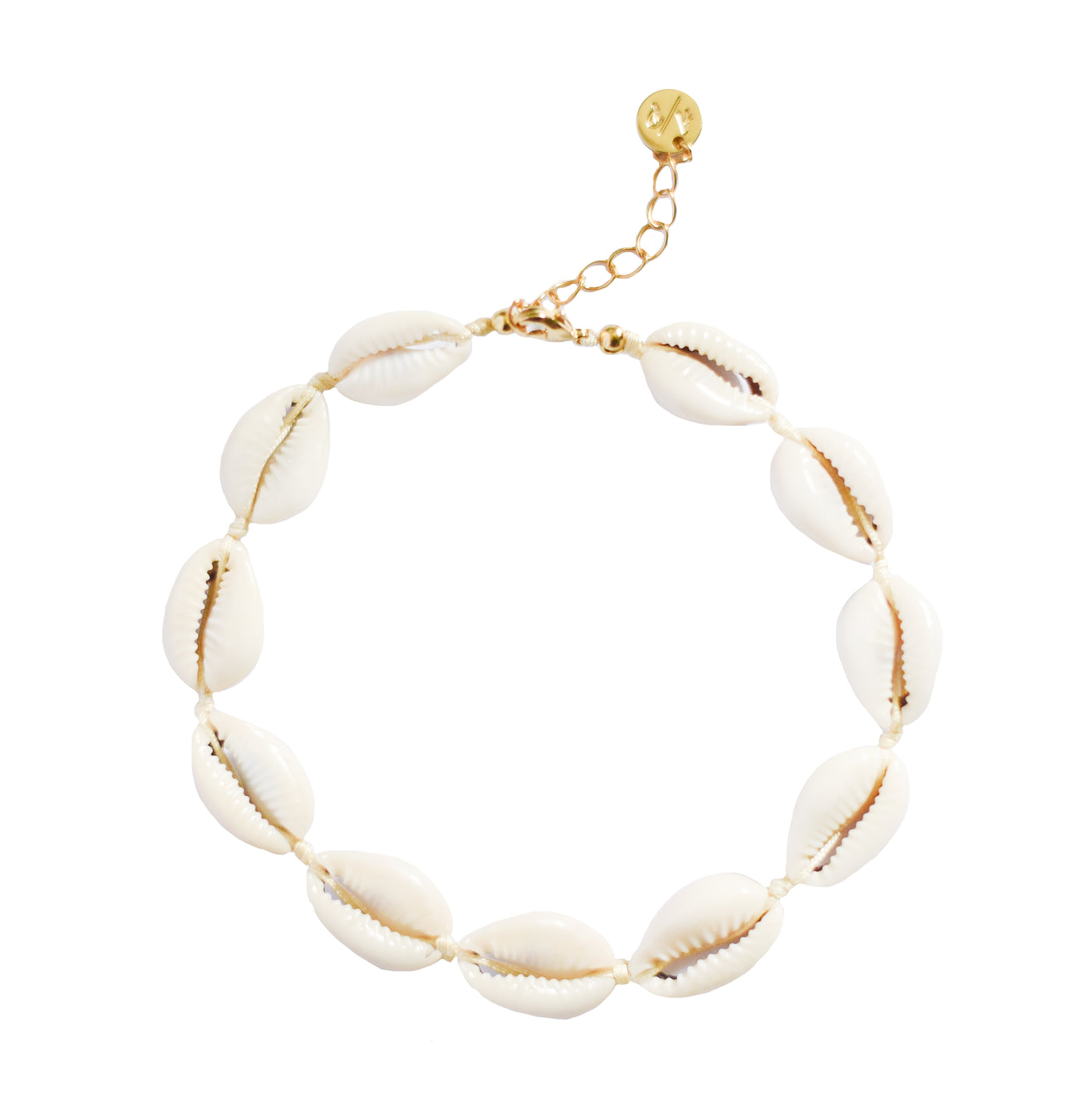 Mini Natural Shell Anklet on Colored Cord