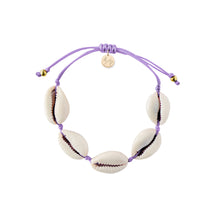 Natural Shell Adjustable Bracelet on Colored Cord