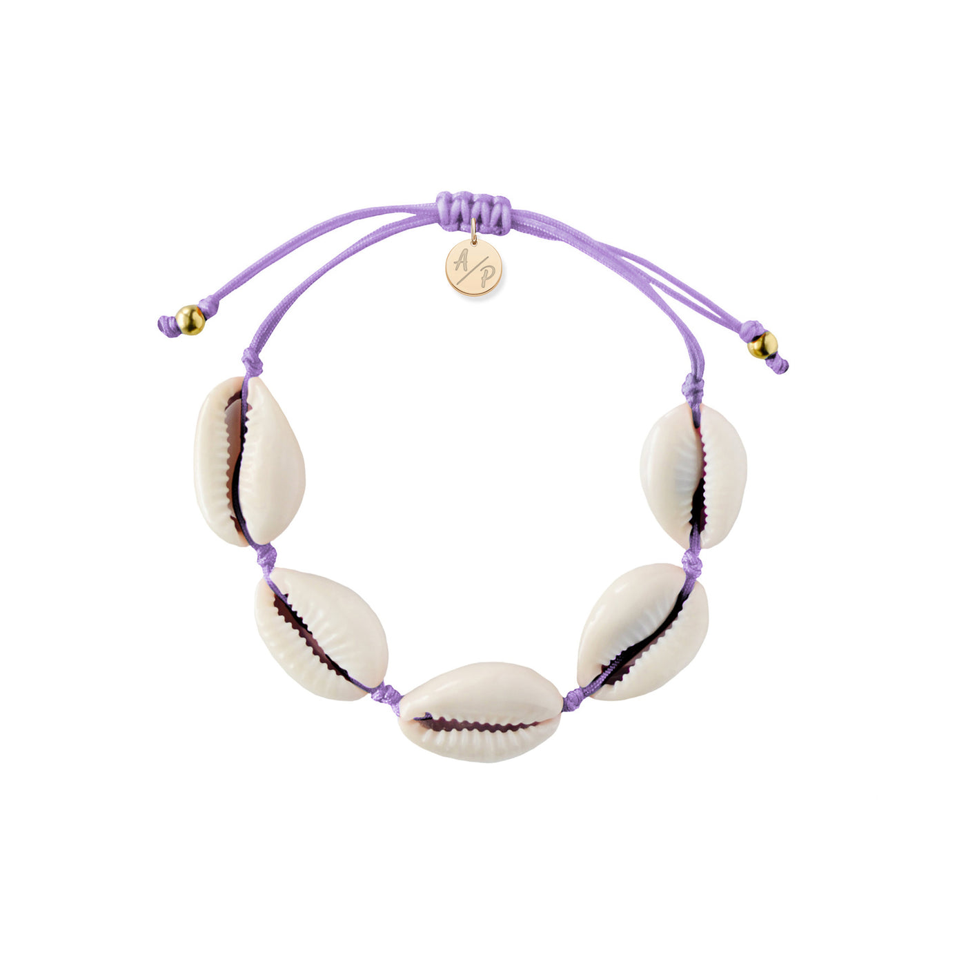 Natural Shell Adjustable Bracelet on Colored Cord