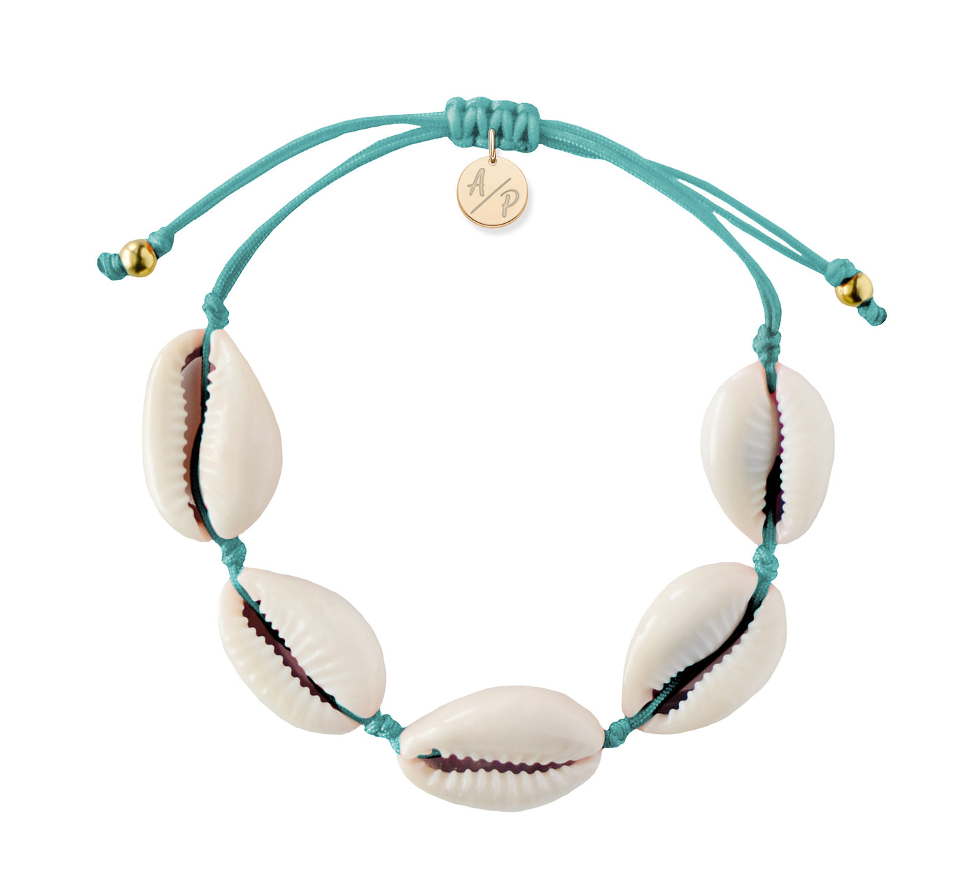 Natural Shell Adjustable Bracelet on Colored Cord