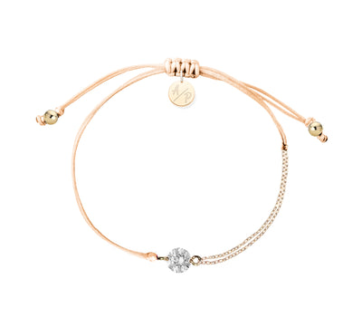 CZ Solitaire Bracelet on Colored Cord