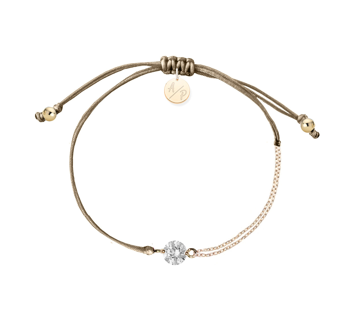 CZ Solitaire Bracelet on Colored Cord