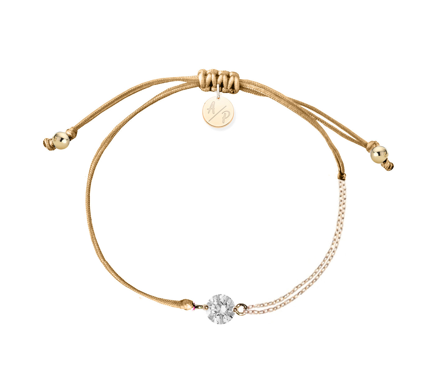 CZ Solitaire Bracelet on Colored Cord