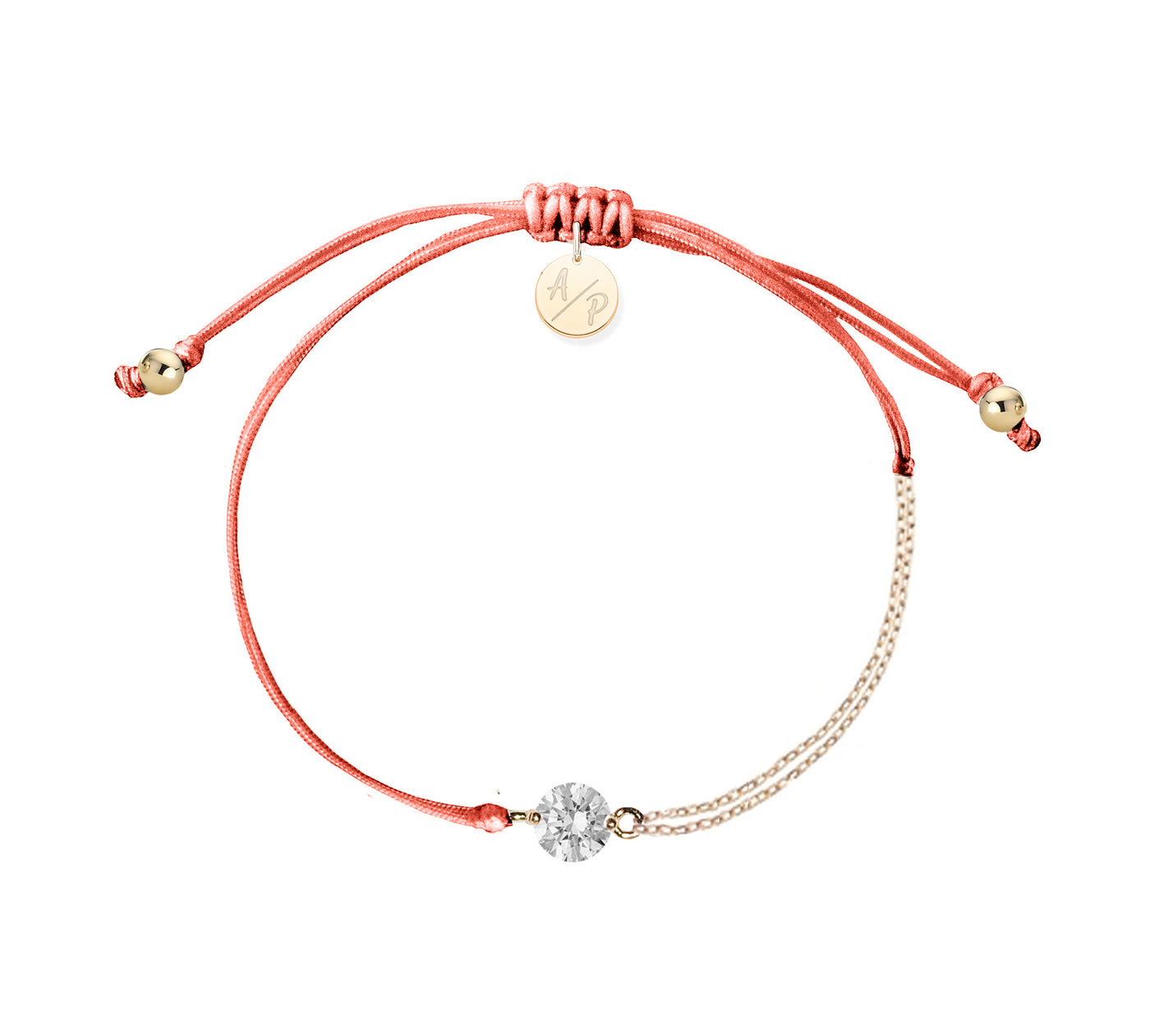 CZ Solitaire Bracelet on Colored Cord