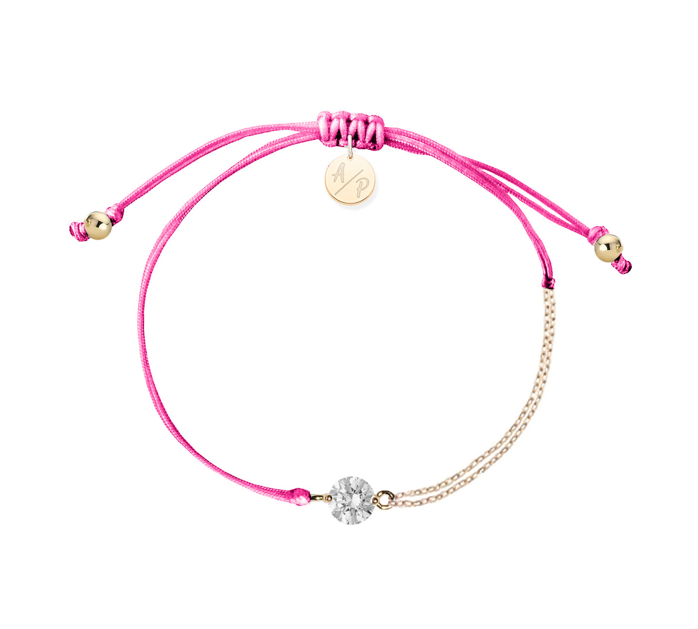 CZ Solitaire Bracelet on Colored Cord