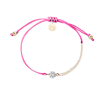 CZ Solitaire Bracelet on Colored Cord