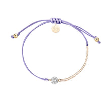 CZ Solitaire Bracelet on Colored Cord
