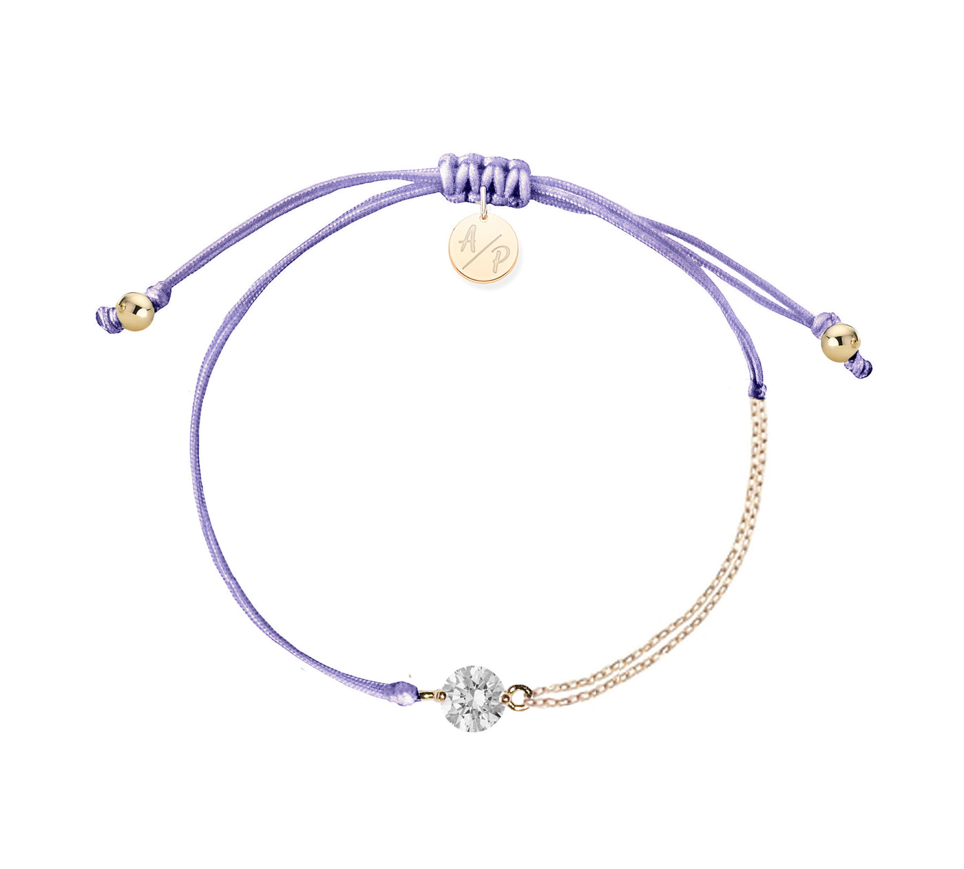 CZ Solitaire Bracelet on Colored Cord