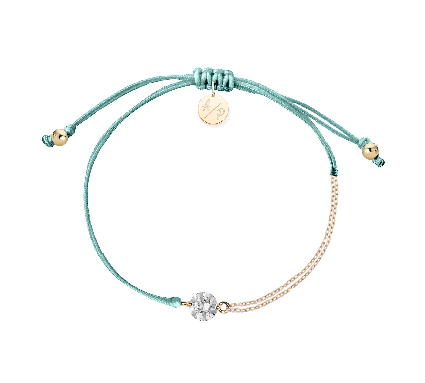 CZ Solitaire Bracelet on Colored Cord