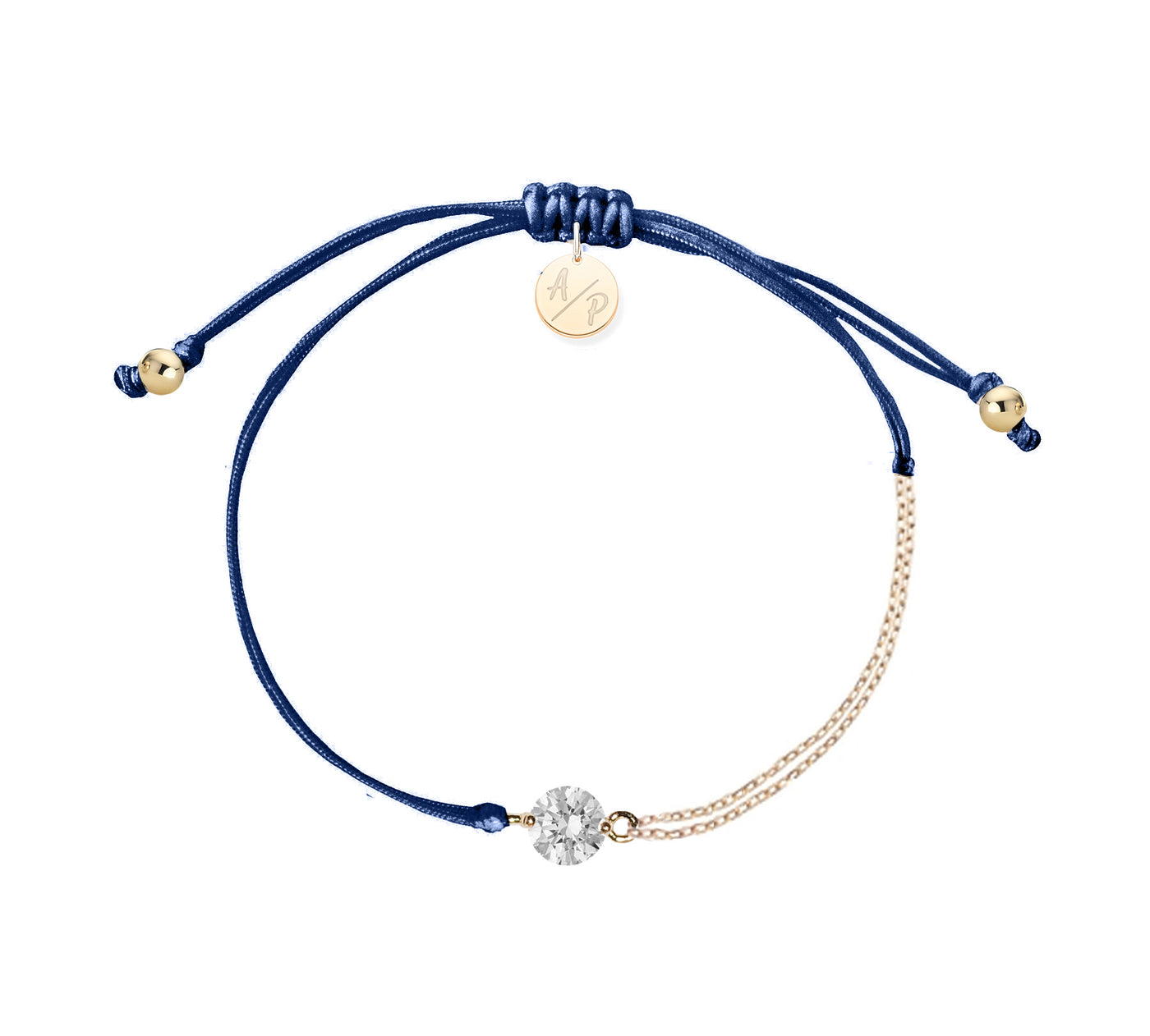 CZ Solitaire Bracelet on Colored Cord