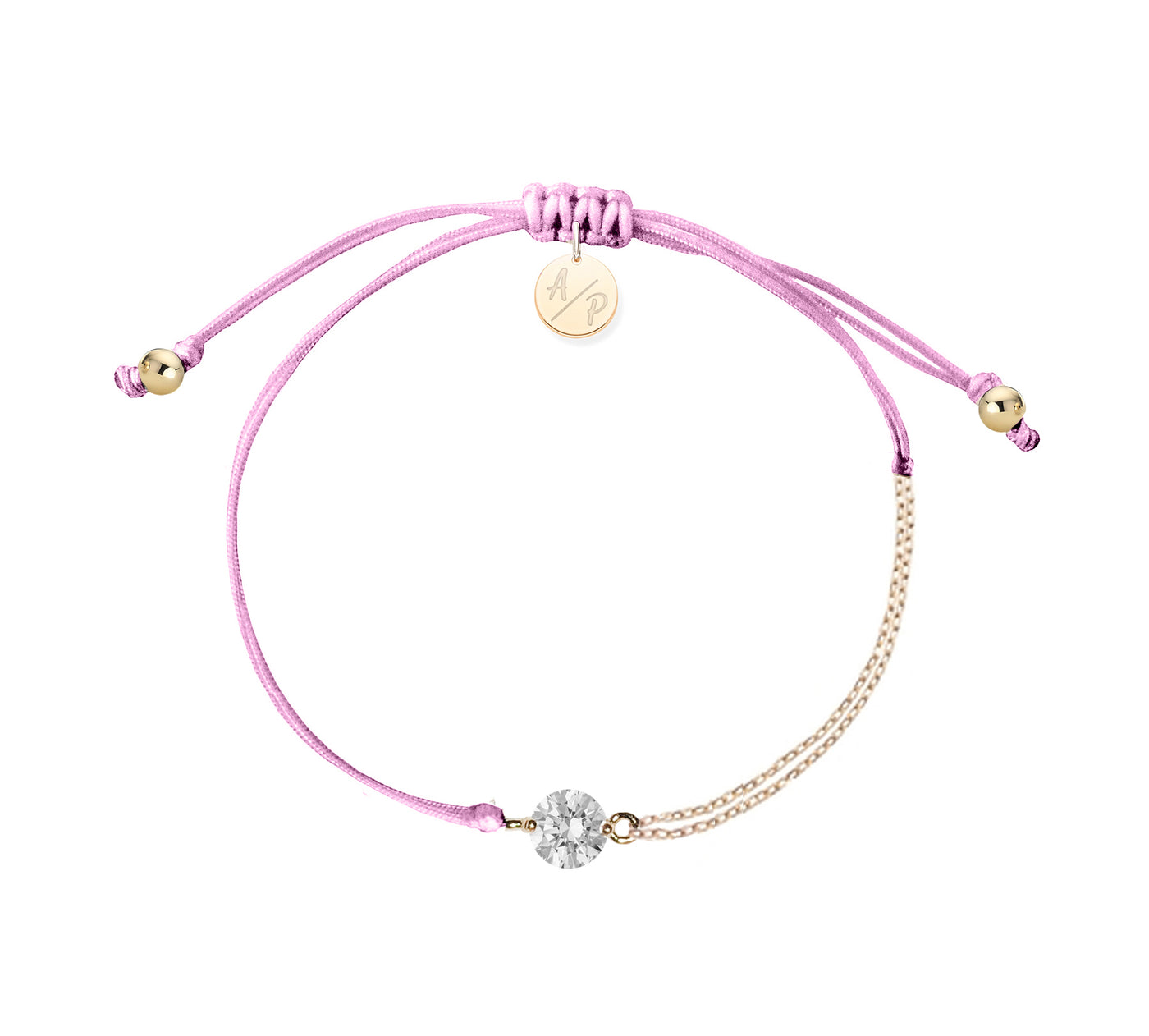 CZ Solitaire Bracelet on Colored Cord