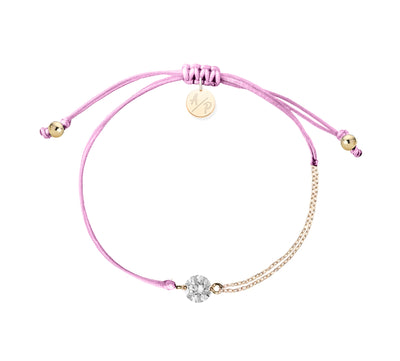 CZ Solitaire Bracelet on Colored Cord