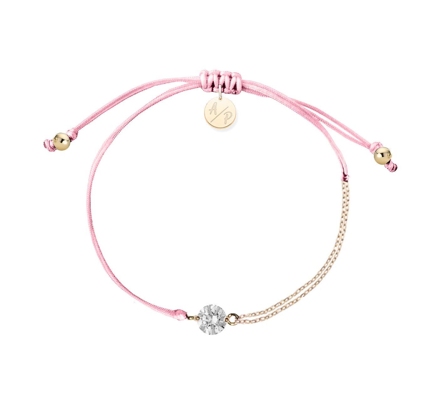 CZ Solitaire Bracelet on Colored Cord