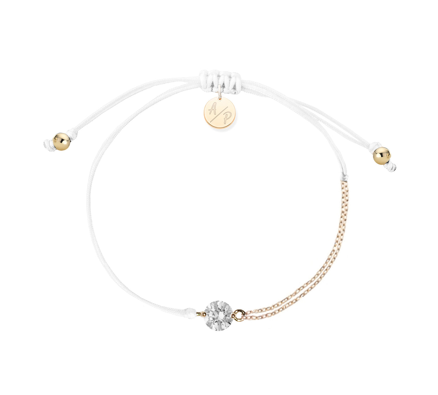 CZ Solitaire Bracelet on Colored Cord