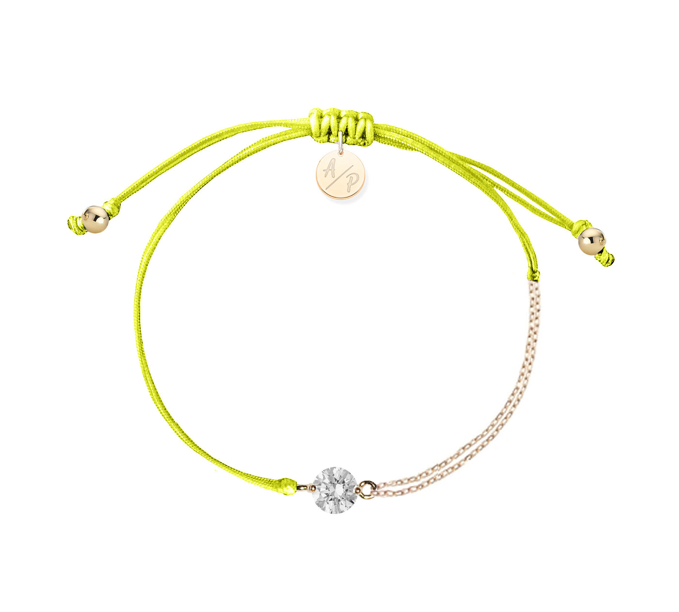 CZ Solitaire Bracelet on Colored Cord